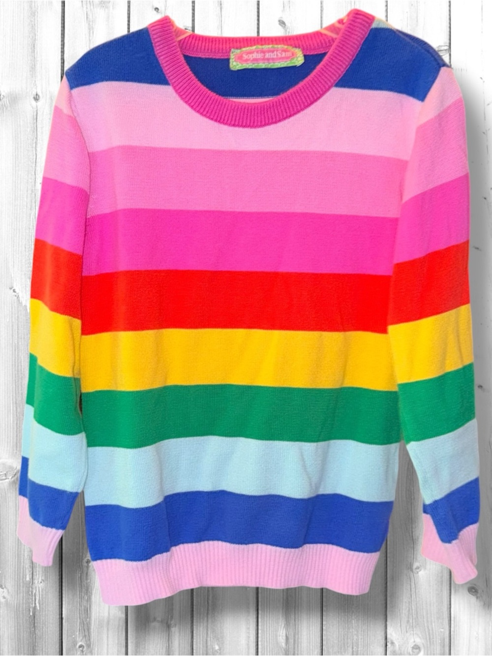 🌼Sophie and Samuel Kids Rainbow Stripe Sweater - Multicolor